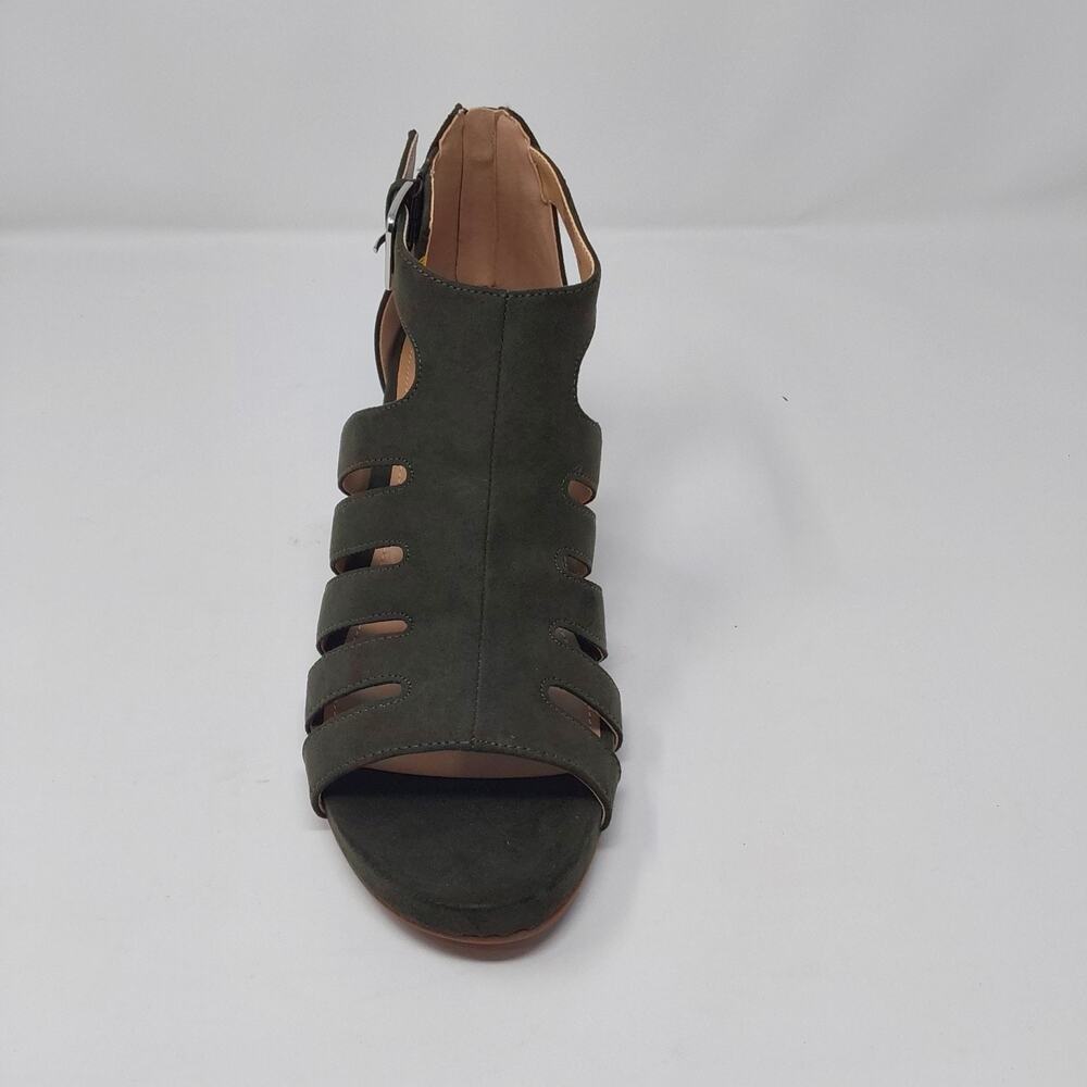 Violet & Red Women’s Green Cork Wedge Sandals Strappy Open Toe Buckle Size 9.5 - Picture 4 of 13